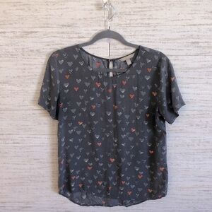 Banana Republic Gray Heart Top | SIZE S